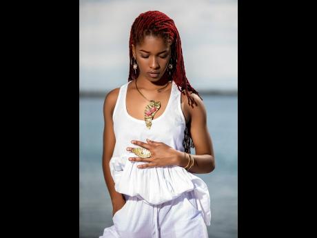 Accessories like the mellow statement necklace, accompanied by the Tweedy earrings and Avi shield ring and bangles are designed for the stylish woman who is confident in every stride and believes in sustainability.