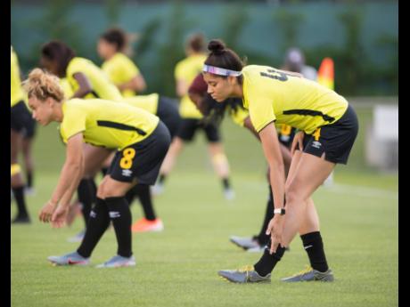 Reggae Girlz in training.