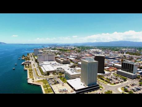 An aerial view of the Kingston waterfront