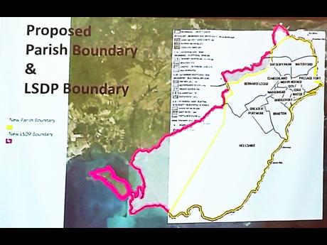 Map showing the proposed parish boundary for Portmore.