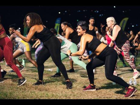 Attendees ‘wukin’ up a sweat at a Yahsuh Fit Fiyah class.