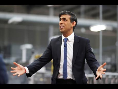 Prime Minister of the United Kingdom, Rishi Sunak, holds a Q&A session with local business leaders during a visit to Coca-Cola HBC in Lisburn, Northern Ireland, on Tuesday, February 28, 2023. 
