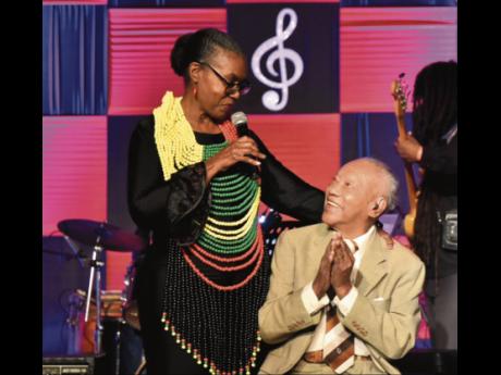 Credit: Kenyon Hemans Pam Hall serenades Ernie Ranglin with ‘Just Because’.