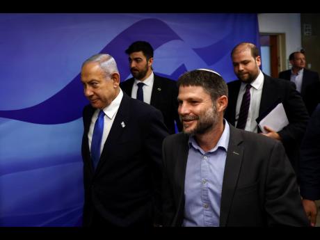 Israeli Prime Minister Benjamin Netanyahu (left) and Finance Minister Bezalel Smotrich (right).