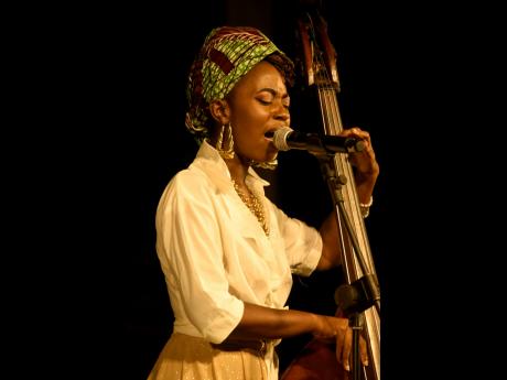 Singer and musician Jamila Falak showcased her mastery of the double bass.