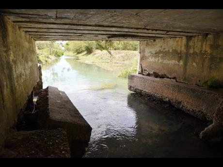 The base of the Grossmond Bridge near Braes River in St. Elizabeth