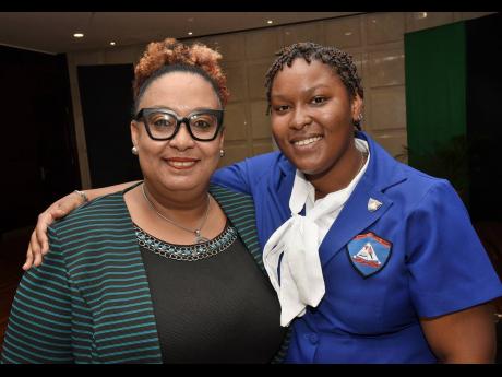 Suzette Freckleton-Buchanan (left) and her daughter Arianna Buchanan, a Jamaica 60 Scholarship awardee.