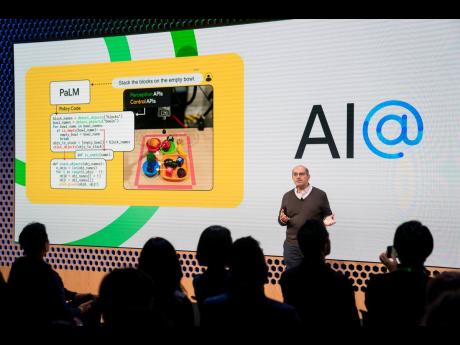 Zoubin Ghahramani, vice president of research at Google, speaks at the Google AI@ event in November 2022, in New York. 