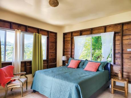 A beautiful bedroom in the hideaway.