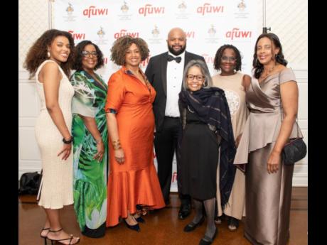 Credit: Margot Jordan Burns Dr Hazel Carter (third left), associate professor of educational leadership, City College of New York (CUNY), with (from left) Natalie Millington, niece; Marcia Erskine; Jerome Carter, son; Terri-Ann Joseph-Brathwaite; Alsuna Millington, sister; and Dr Joy