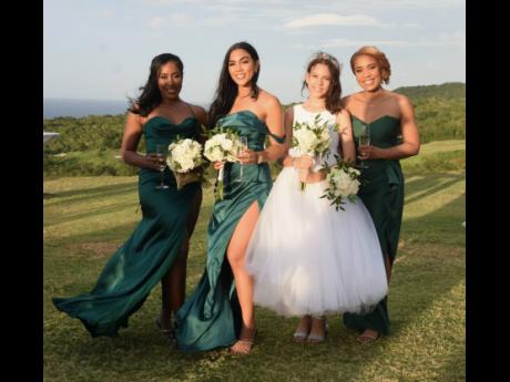 Credit: Ashley Anguin Flower girl and daughter of the bride; Arielle Meany (second right), shares lens with (from left) Allison Callam, Kirstin Williams, and Nikki Pottinger.