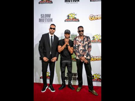 From left: ‘Slow Motion’ stars Cham, Dexta Daps and Bounty Killer were razor sharp for the red carpet. 