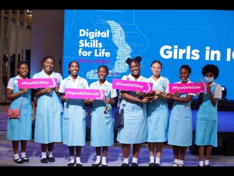  A group of girls from the Wolmer’s High School for Girls at Girls in ICT Day
