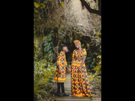 Mother of one, Santana Patricia Smith, shared that the outfit idea was actually her son Zayhier’s. He saw the design online and said it would be cool to do African attire.