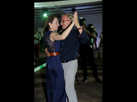 Captain Jedrzej Mierzewska (right), chief executive officer, Freeport Terminal Limited and his wife Bozena Mierzewska, steal the show on the dance floor.