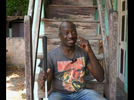 56-year-old Orville Cameron pointing at his blind eyes at his home in Water Lane in Montego Bay, St. James on Thursday May 1156-year-old Orville Cameron pointing at his blind eyes at his home in Water Lane in Montego Bay, St. James on Thursday May 11Fifty-