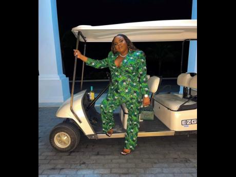 Leah Carruthers suits up for her 26th birthday in Brand Marco.