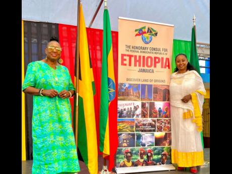 Olivia Grange, Minister of Culture, Gender, Entertainment and Sport  
and  Yodit Hylton, honorary consul for Ethiopia in Jamaica.