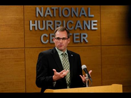 Mike Brennan, director of the National Hurricane Center, speaks during a news conference on May 31.