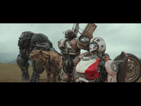 This image released by Paramount Pictures shows Optimus Primal, Cheetor, Wheeljack and Arcee.