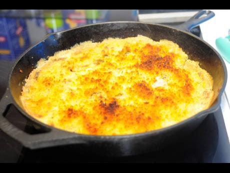 Easy to please was the three cheese lasagna with panko herb crust, prepared fresh by Chef Celeste Gordon of JFDK.