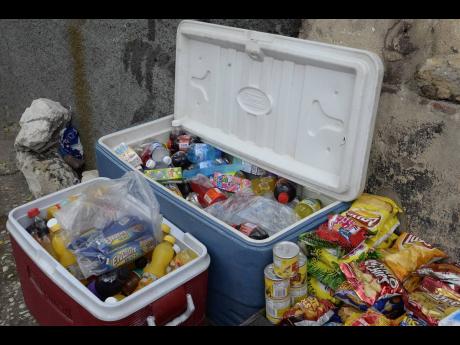 Sugary drinks for sale at a school.