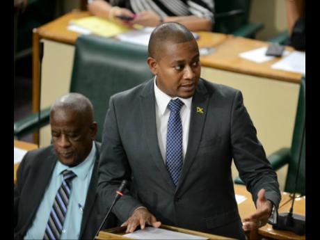 

Floyd Green, minister of agriculture, fisheries and mining, makes a statement to the House of Representatives yesterday.