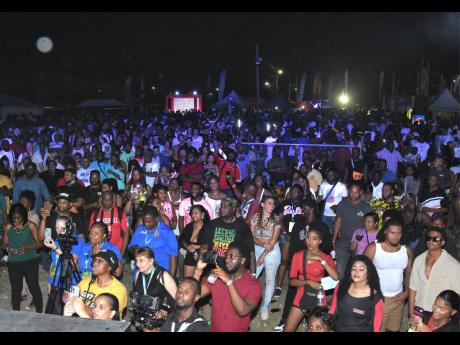 Patrons enjoying the Reggae Sumfest Global Sound Clash at Pier One in Montego Bay on Thursday July 20.