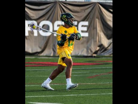 Stone Evans in action at the World Lacrosse Championships.