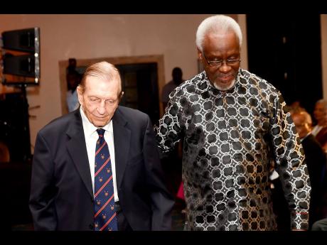 Former Prime Ministers Edward Seaga and P.J. Patterson.