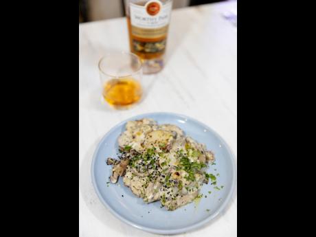 Credit: Contributed The crispy umami gratin unites locally sourced shiitake mushrooms and vibrant red-skinned potatoes.