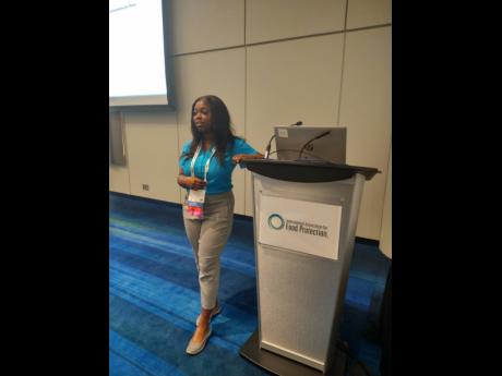 Ranee Anderson presenting at the International Association of Food Protection in Toronto Canada last month.