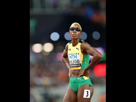 Credit: Gladstone Taylor Jamaica's Candice McLeod at the end of the women's 400m final at the 2023 World Championships in Budapest, Hungary on Wednesday. McLeod placed seventh in 51.08 seconds.