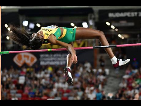 Jamaica’s Lamar Distin clears 1.94 metres to finish fifth in the women’s high jump today at the World Athletics Championships in Budapest, Hungary.