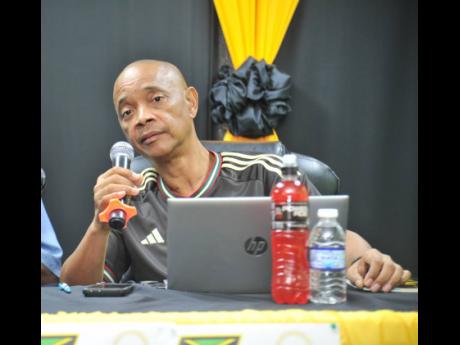 Jamaica Football Federation (JFF) General Secretary Dennis Chung  at a Reggae Boyz squad announcement press briefing at the JFF headquarters in New Kingston last Friday.