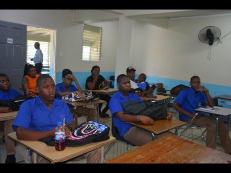 Grade-eight students in a class at Monsignor Gladstone Wilson College in Montego Bay, St James.