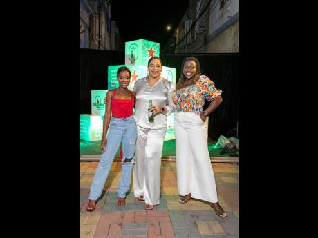 Heineken Interns Hanna Turner (left) and Chantalle Bryan (right) are joined by Heineken Brand Manager Amoye Phillpots-Brown.