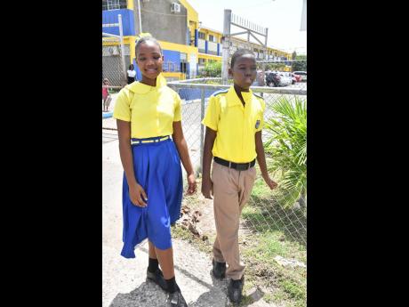 Top Primary Exit Profile students from Old Harbour Primary School in St Catherine, Jourdyne Anderson (left) and Daniel McLaren.
