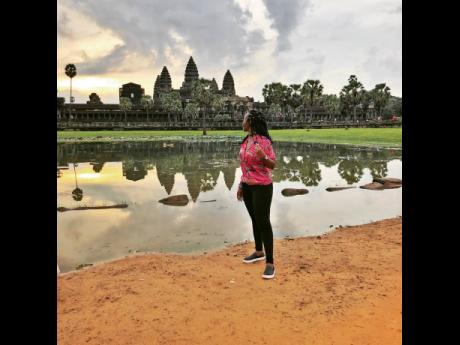 McKenzie basking in the Cambodian sunset. 