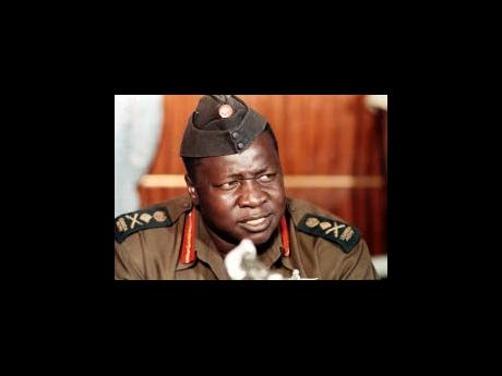 President Idi Amin of Uganda speaks at a news conference during a visit to Damascus, Syria, in 1973. 