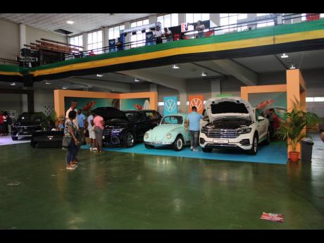 VW brought the vintage Bug as part of their display. 