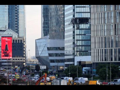 In this July photo, a damaged skyscraper is shown in the ‘Moscow City’ business district after a reported drone attack in Moscow.