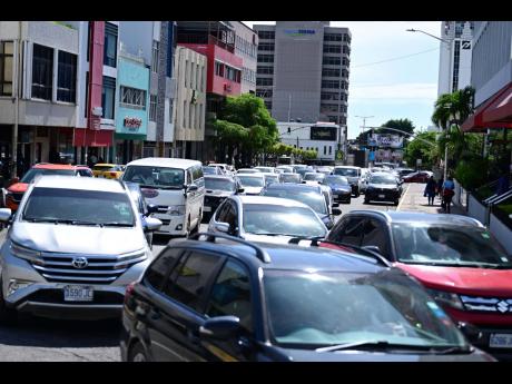 Traffic congestion in New Kingston.