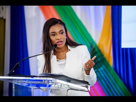 Dr Taneisha Ingleton, managing director, HEART/NSTA Trust, inspires BizTech 2023 audience with an enthusiastic keynote address.