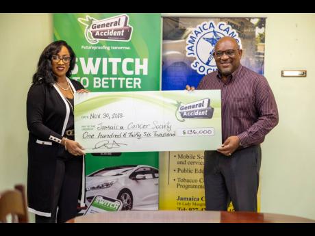 ‘The cancer fight isn’t just in October’, was the lasting remark of Jamaica Cancer Society (JCS) Acting Executive Director Michael Leslie as he accepted the donation of long-standing partner, General Accident Insurance Company in support of national 