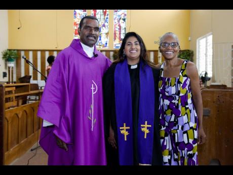 From left: Fr Sean Major-Campbell, Rev Cynara Dubé-Khan, and Patricia Donald Phillips (gender and development consultant).