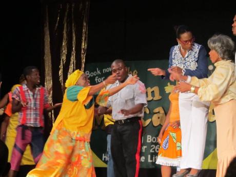 The cast of 'The Golden Macca Fat', the 2013-2014 pantomime, perform during the production's launch at The Little Little Theatre. 