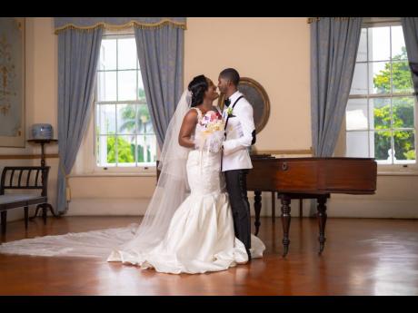 Credit: Contributed The Devon House mansion was the perfect backdrop for Danaia (left) and Jahzeal Clarke’s bridal shots.