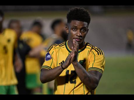 
Demarai Gray applauds the crowd inside the National Stadium after scoring in a Concacaf Nations League match against Honduras on September 8, 2023.