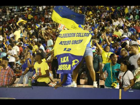 Clarendon College supporters fill the National Stadium with their colours during the daCosta Cup final on December 9, 2023.